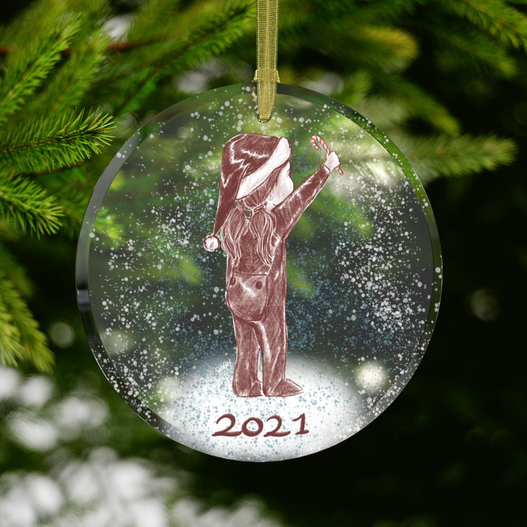 Baby Girl 2021 Glass Ornament
