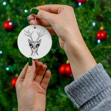 Load image into Gallery viewer, Lashed Reindeer Ceramic Ornament
