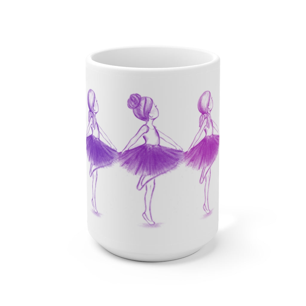 Purple Magenta Fuchsia scale Ballerina Dancer Art Sketch Drawing Dance Ballet Ceramic Mug 15oz